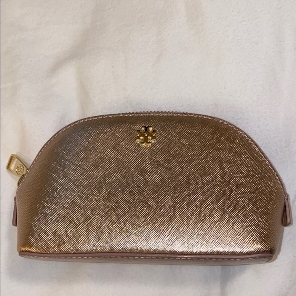 Rose gold Tory Burch makeup case